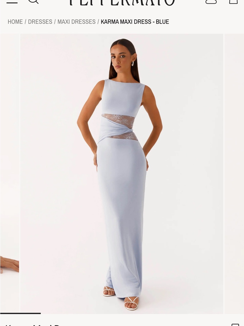 Peppermayo Karma Maxi Dress - Pale Blue size CA 4 never worn